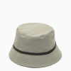 BRUNELLO CUCINELLI OLIVE GREEN COTTON AND LINEN BUCKET HAT