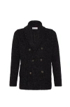 Brunello Cucinelli Double-breasted Cashmere And Silk Blend Cardigan In Black