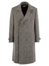 Brunello Cucinelli Men One-and-a-half-breasted Coat In Herringbone Virgin Wool