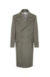 Brunello Cucinelli Beaver Cloth Wool Pea Coat In Military
