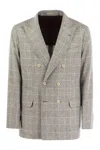Brunello Cucinelli Prince Of Wales Checked Silk-blend Blazer
