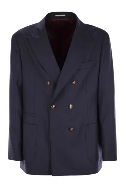 BRUNELLO CUCINELLI BRUNELLO CUCINELLI ONE-AND-A-HALF-BREASTED DECONSTRUCTED JACKET IN VIRGIN WOOL