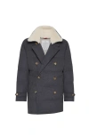 Brunello Cucinelli One-and-a-half-breasted Down Coat In Gray