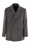 Brunello Cucinelli Men One-and-a-half-breasted Wool Coat In Gray