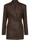 Brunello Cucinelli Women Shiny Linen Jacket With Shiny Details