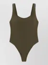 Brunello Cucinelli One Piece Swimsuit Scoop Neckline High Cut In Green