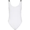 Brunello Cucinelli White Techno Jersey Precious Details One-piece Swimsuit In White