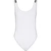 Brunello Cucinelli White Techno Jersey Precious Details One-piece Swimsuit In White