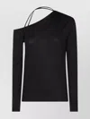 Brunello Cucinelli One-shoulder Long Sleeve Knit Top In Black