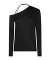 Brunello Cucinelli One-shoulder Long Sleeved Knit Jumper In Black