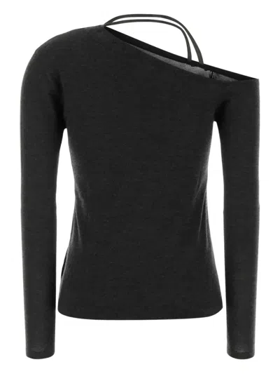 Brunello Cucinelli One-shoulder Strap Sweater In Black