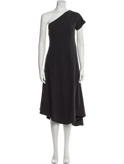 Pre-owned Brunello Cucinelli One-shoulder Midi Length Dress In Gray