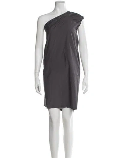 Pre-owned Brunello Cucinelli One-shoulder Mini Dress In Gray