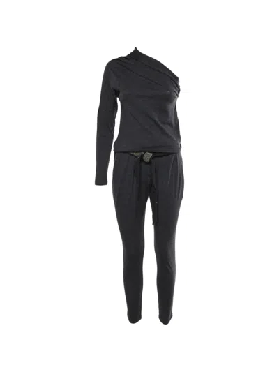 Pre-owned Brunello Cucinelli One-shoulder Tapered-leg Jumpsuit In Gray