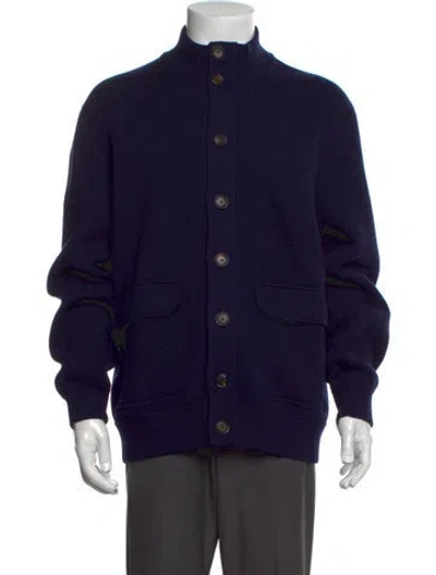 Pre-owned Brunello Cucinelli Open Front Long Sleeve Cardigan In Blue