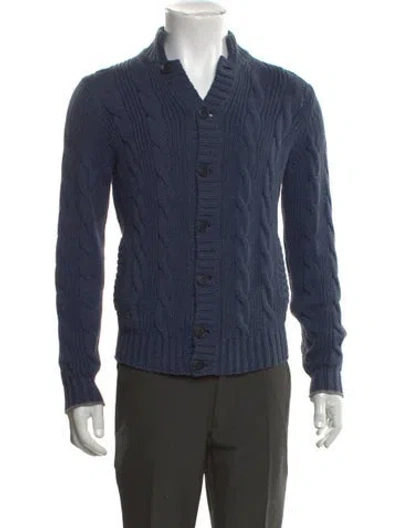 Pre-owned Brunello Cucinelli Open Front Long Sleeve Cardigan In Blue