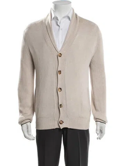 Pre-owned Brunello Cucinelli Open Front Long Sleeve Cardigan In Neutrals