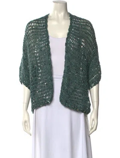 Pre-owned Brunello Cucinelli Open Front Sweater In Blue