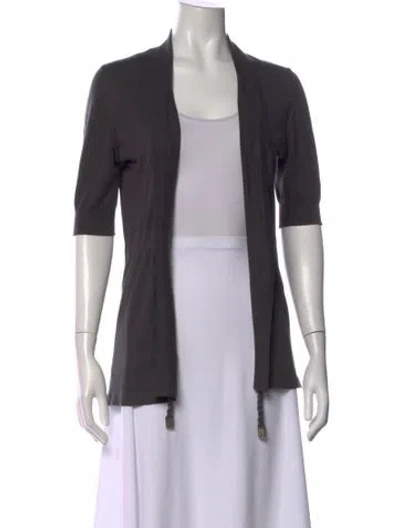 Pre-owned Brunello Cucinelli Open Front Sweater In Gray