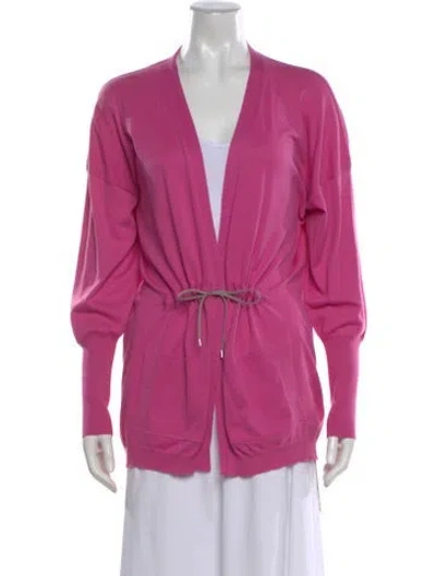 Pre-owned Brunello Cucinelli Open Front Sweater In Pink