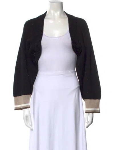 Pre-owned Brunello Cucinelli Open Front Sweater W/ Tags In Black