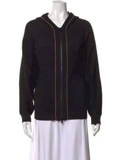 Pre-owned Brunello Cucinelli Open Front Sweater W/ Tags In Blue