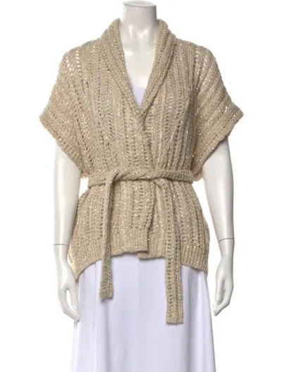 Pre-owned Brunello Cucinelli Open Front Sweater W/ Tags In Neutral