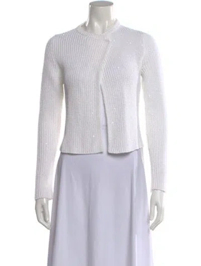 Pre-owned Brunello Cucinelli Open Front Sweater In White