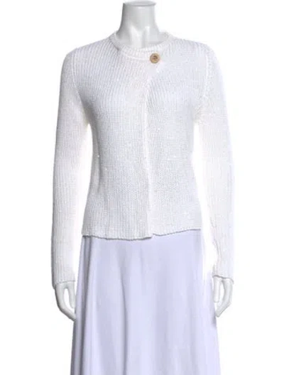 Pre-owned Brunello Cucinelli Open Front Sweater In White