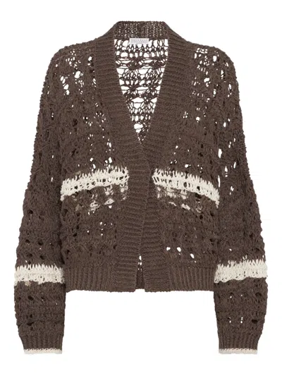 BRUNELLO CUCINELLI OPEN-KNIT CARDIGAN