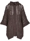 Brunello Cucinelli Jute-blend Hooded Cardigan In Brown