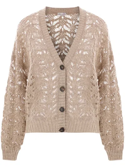 BRUNELLO CUCINELLI OPEN-KNIT CARDIGAN