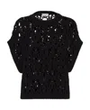 Brunello Cucinelli Open-knit Cotton Jumper In Black