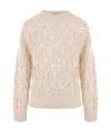Brunello Cucinelli Sequin-adorned Knit Sweater In Nude