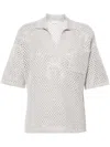 Brunello Cucinelli Open-knit Cotton Polo Sweater