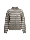 Brunello Cucinelli Women Open Knit Design Cardigan With Sequins