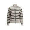Brunello Cucinelli Open Knit Design Cardigan With Sequins In Beige