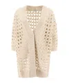 Brunello Cucinelli Women's Jute And Cotton Mesh Cardigan In Neutral