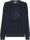 Brunello Cucinelli Pullover Mit Lochstrickmuster In Moonlight