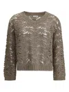Brunello Cucinelli V-neck Long-sleeved Sweater In Brown
