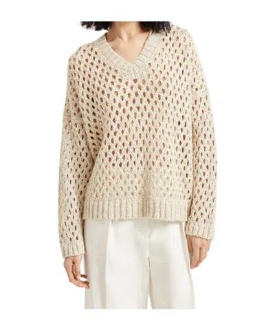 Brunello Cucinelli Open-knit Jumper In Neutral