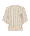 Brunello Cucinelli Wool-mohair Blend Crochet Sweater In Nude