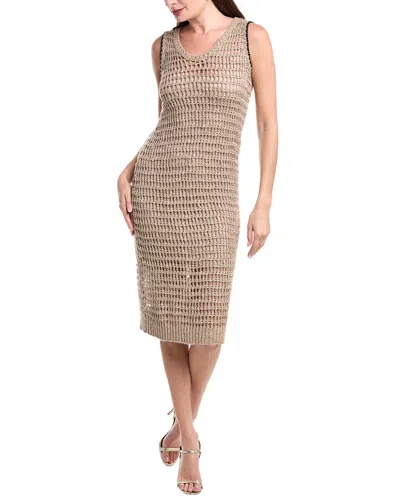 Brunello Cucinelli Open Knit Linen & Silk-blend Sweaterdress