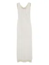 Brunello Cucinelli Stripe Scoop-neck Midi Dress In White