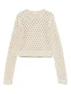 Brunello Cucinelli Open-knit Sequin Embellishment Sweater In Neutral