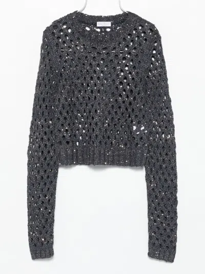 Brunello Cucinelli Open-knit Sequined Sweater