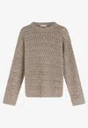 Brunello Cucinelli Micro Sequin Sweater Sweaters And Cardigans Beige In Brown