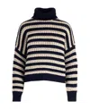 Brunello Cucinelli Open-knit Striped Jumper In Black