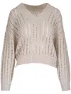 Brunello Cucinelli Open-knit Sweater In Multi