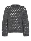 Brunello Cucinelli Metallic Crewneck Knitwear Sheer Texture